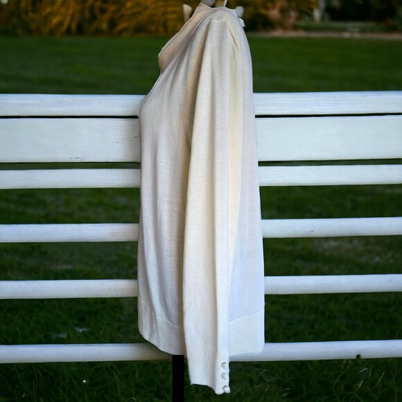 NWT TALBOTS ( 2X ) Pure Merino Wool off White Pullover Turtle Neck - Picture 2 of 7